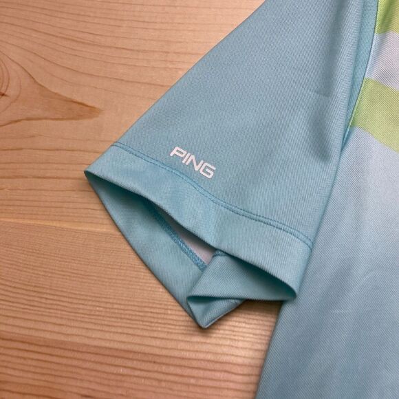 Ping Polo Shirt Large Blue Sensor Cool Performance Golf Tour Modern Fit - Picture 4 of 15